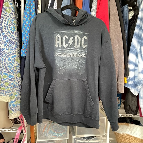 2007 Retro AC DC 1980 Back in BLACK HOODIE size Large - Picture 7 of 10
